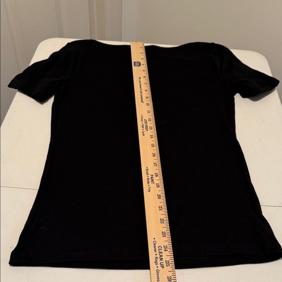 NWT Lauren Ralph Lauren Black Short Sleeve Cotton Crewneck Rope Tie Sleeves. M - Picture 7 of 7